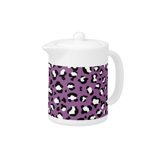 Leopard Pattern, Leopard Spots, Purple Leopard Teapot (Right)
