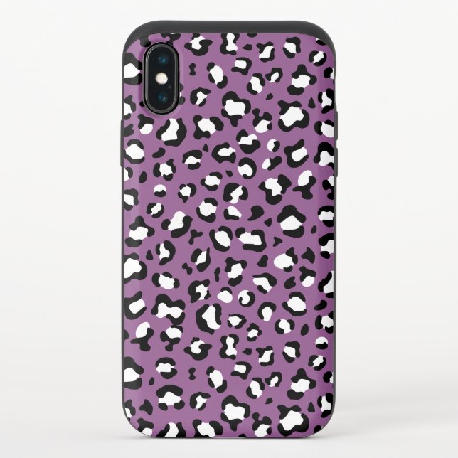 Leopard Pattern, Leopard Spots, Purple Leopard Uncommon iPhone Case (Back)