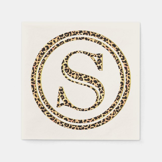 Leopard Pattern Letter "S" Napkins (Front)