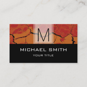 Leopard Pattern Modern Black Monogram #26 Business Card
