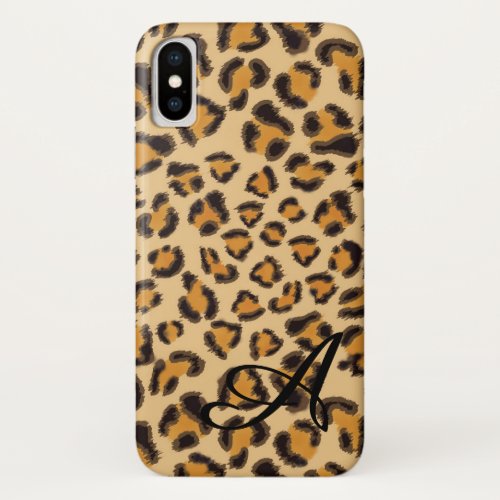 Leopard pattern _monogrammed iPhone x case