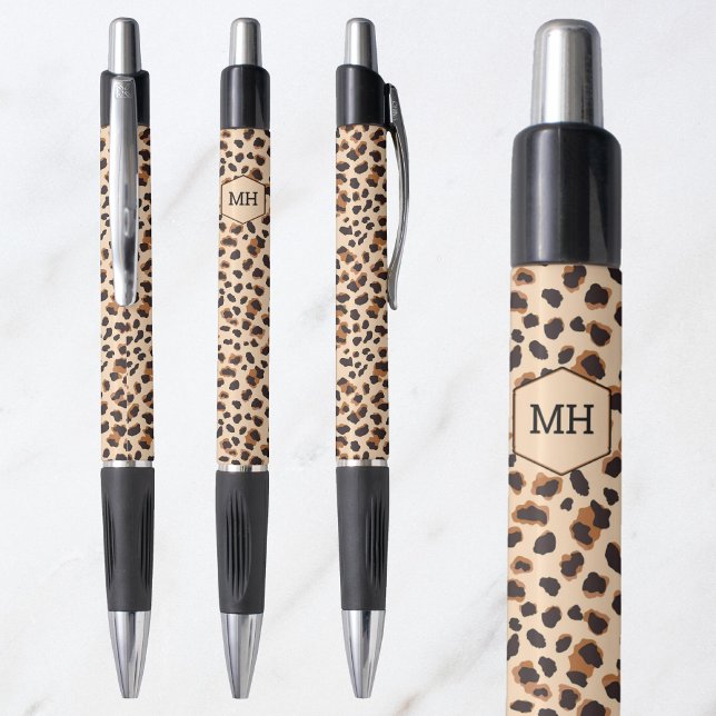 Leopard Pattern Monogrammed Initials Girly Animal Pen (Leopard Pattern Monogrammed Initials Girly Animal Pen)