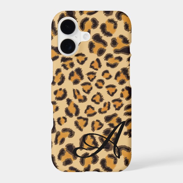 Leopard pattern -monogrammed iphone case (Back)