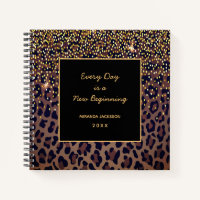 Leopard pattern motivational brown black