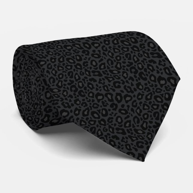 leopard pattern neck tie (Rolled)