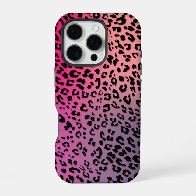 Leopard Pattern on Colorful Backdrop Iphone Case (Back)