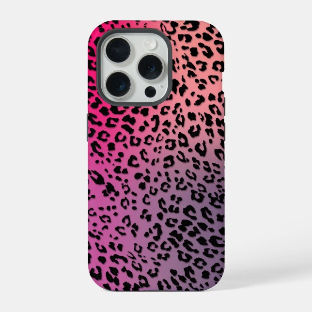 Leopard Pattern on Colorful Backdrop Iphone Case (Back)