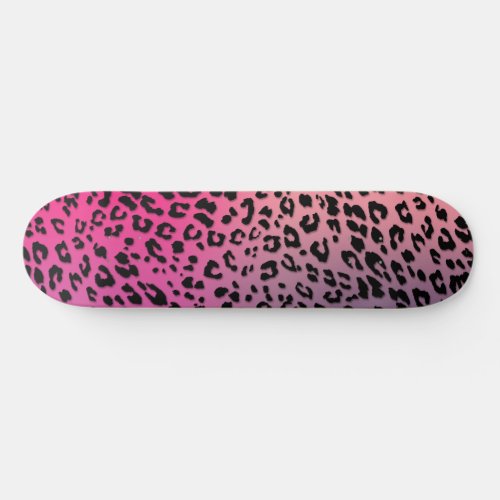 Leopard Pattern on Colorful Backdrop Skateboard