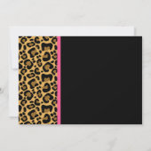 Leopard Pattern Pink Printed Ribbon Baby Shower Invitation (Back)
