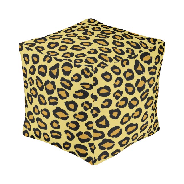 Leopard Pattern Pouf (Angled Front)