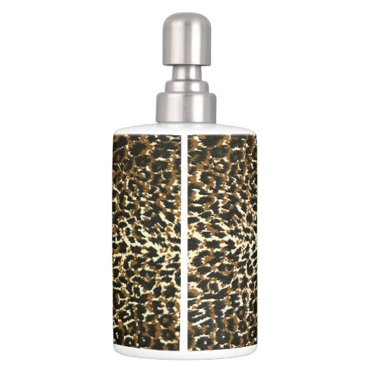 Leopard Pattern Print Bath Set (Back)