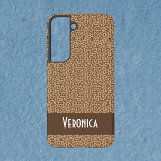 Leopard Pattern Print Brown Personalize Samsung Galaxy S22 Case