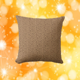 Leopard Pattern Print Brown Throw Pillow