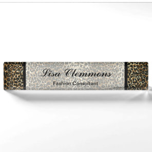 Leopard Pattern Print Nameplate