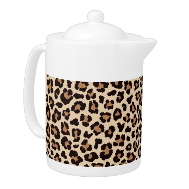 Leopard Pattern Print Teapot  (Left)