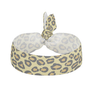 Leopard Pattern Ribbon Hair Tie