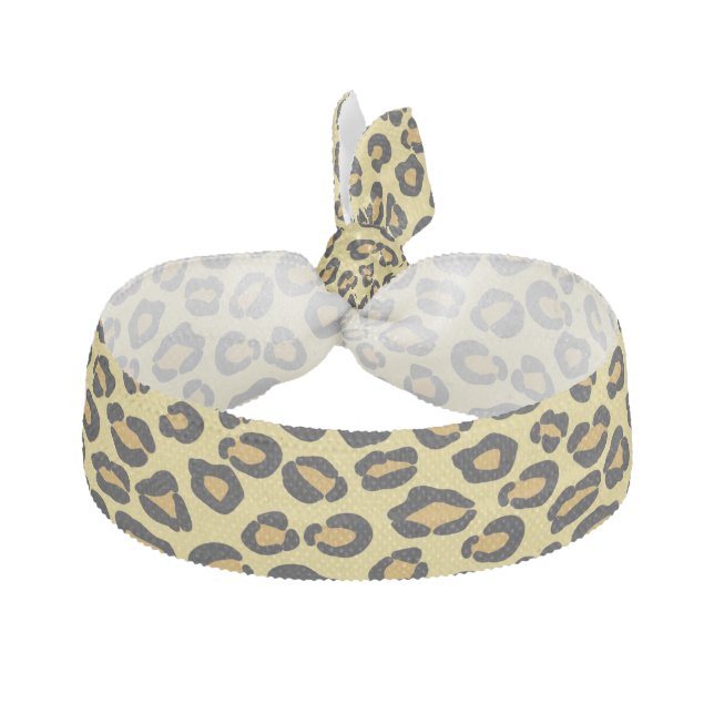 Leopard Pattern Ribbon Hair Tie (Front)