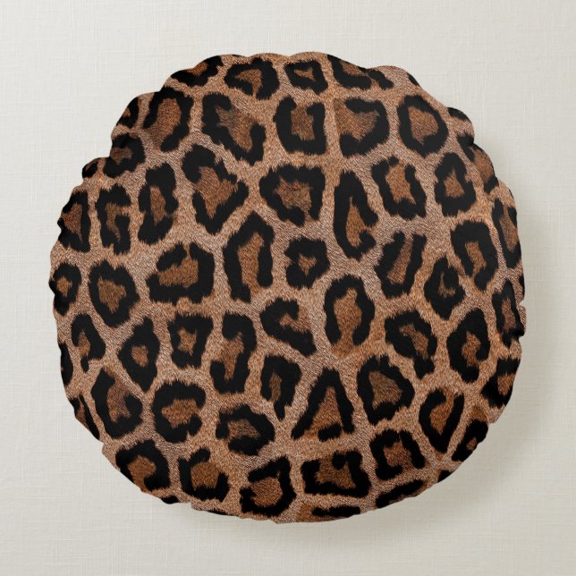 Leopard Pattern Round Pillow (Front)