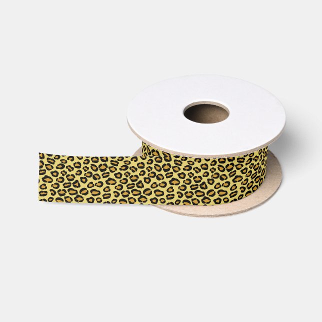 Leopard Pattern Satin Ribbon (Spool)