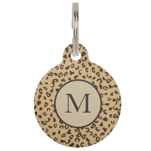 Leopard pattern skin tan design pet ID tag