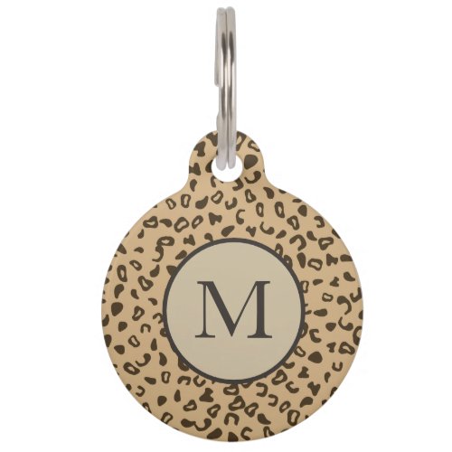 Leopard pattern skin tan design pet ID tag