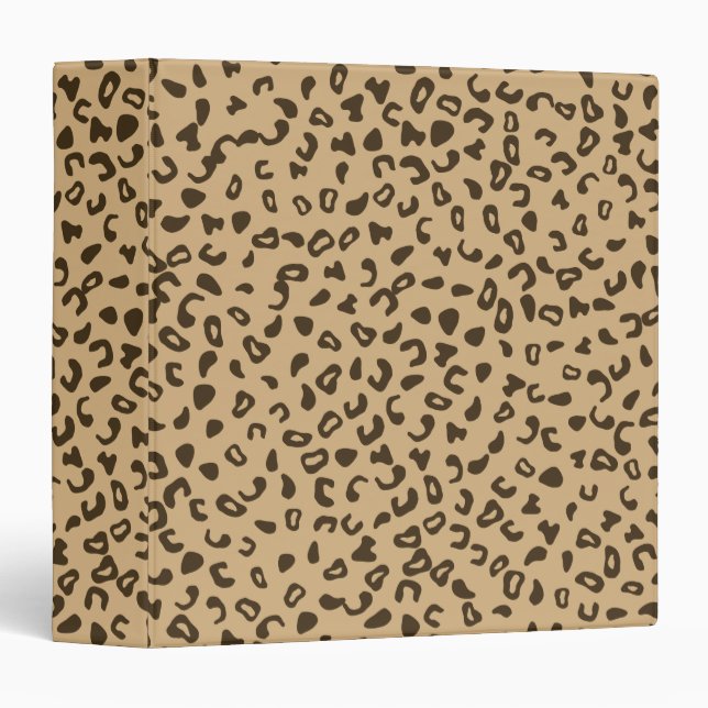 Leopard pattern skin texture tan 3 ring binder (Front/Spine)