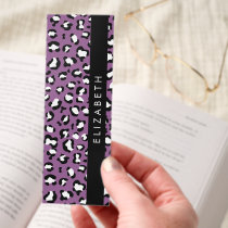 Leopard Pattern, Spots, Purple Leopard, Your Name Bookmarks