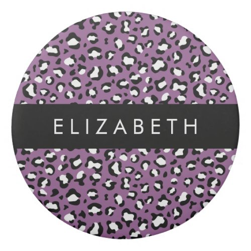 Leopard Pattern Spots Purple Leopard Your Name Eraser