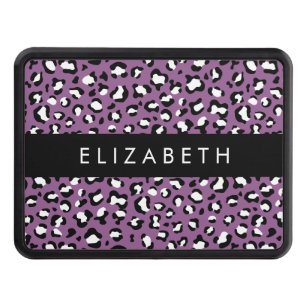 Leopard Pattern, Spots, Purple Leopard, Your Name Hitch Cover