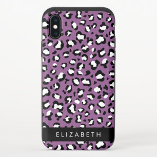 Leopard Pattern, Spots, Purple Leopard, Your Name iPhone X Slider Case