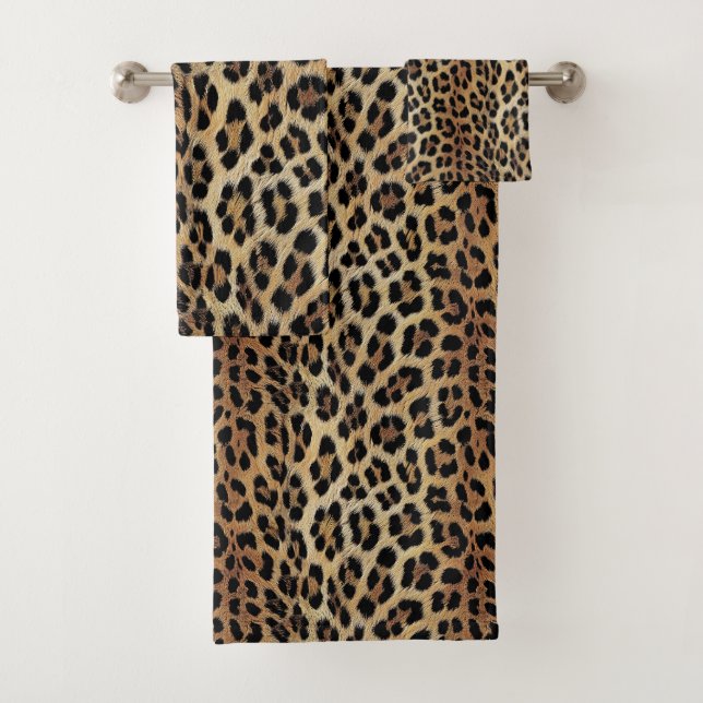 Leopard pattern, tiger, leopard skin, fashionable, bath towel set (Insitu)