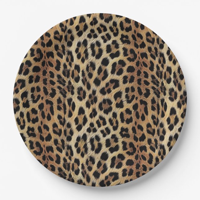 Leopard pattern, tiger, leopard skin, fashionable, paper plates (Front)