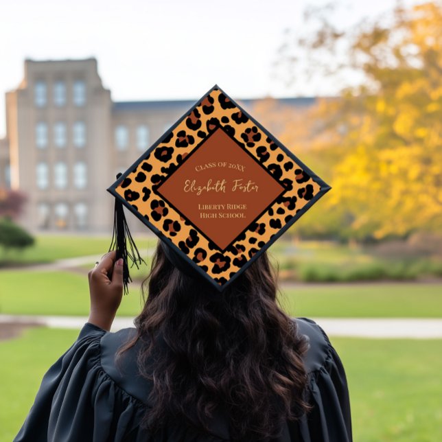 Leopard Pattern Trendy  Graduation Cap Topper (Creator Uploaded)