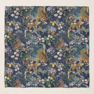 Leopard pattern tropical jungle animals  scarf