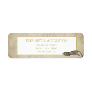 Leopard Pattern Wild Tropical Marble Label