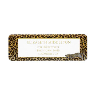 Leopard Pattern Wild Tropical Monogram Label