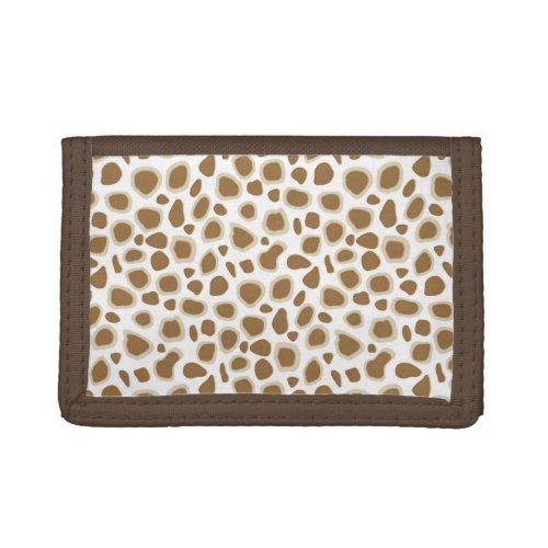 Leopard PatternTaupe Tan and White Tri_fold Wallet