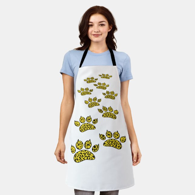 Leopard Paw Print Apron (Worn)