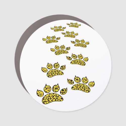 Leopard Paw Print Car Magnet