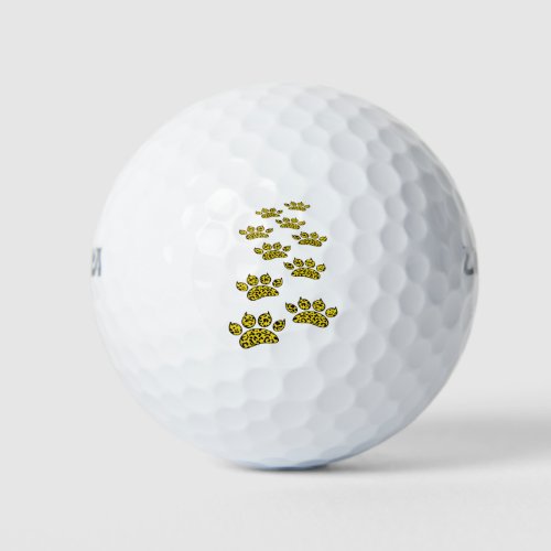 Leopard Paw Print Golf Balls
