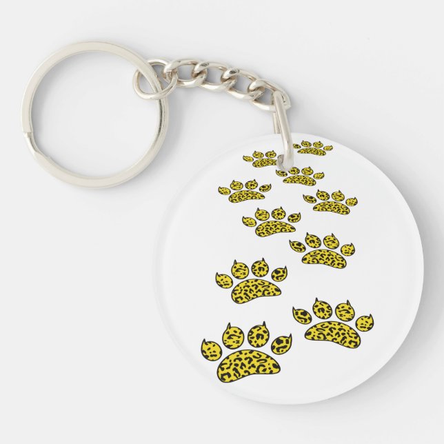 Leopard Paw Print Keychain (Front)