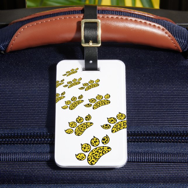 Leopard Paw Print  Luggage Tag (Front Insitu 2)