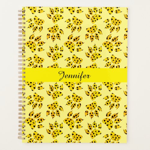 Leopard Paw Print Pattern Add Name Planner