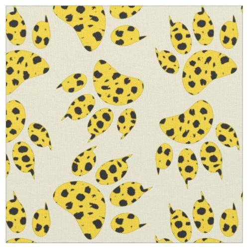 Leopard Paw Print Pattern Fabric
