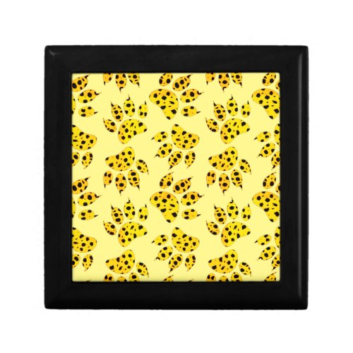 Leopard Paw Print Pattern Gift Box