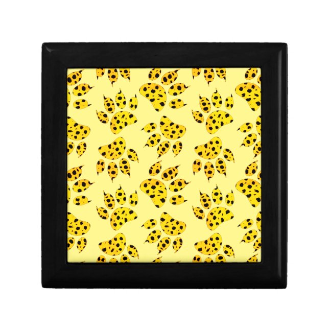 Leopard Paw Print Pattern Gift Box (Front)