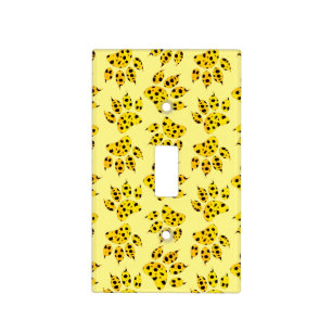 Leopard Paw Print Pattern Light Switch Cover