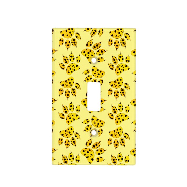 Leopard Paw Print Pattern Light Switch Cover (Front)