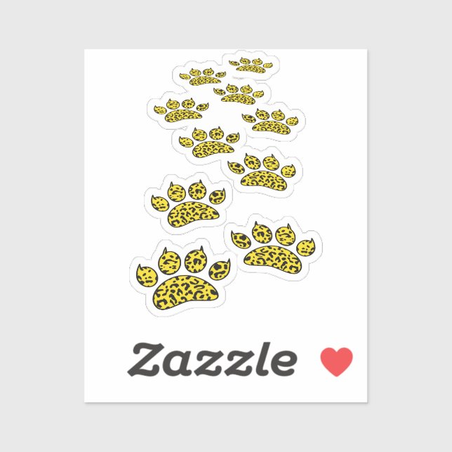 Leopard Paw Print Throw Sticker (Sheet)