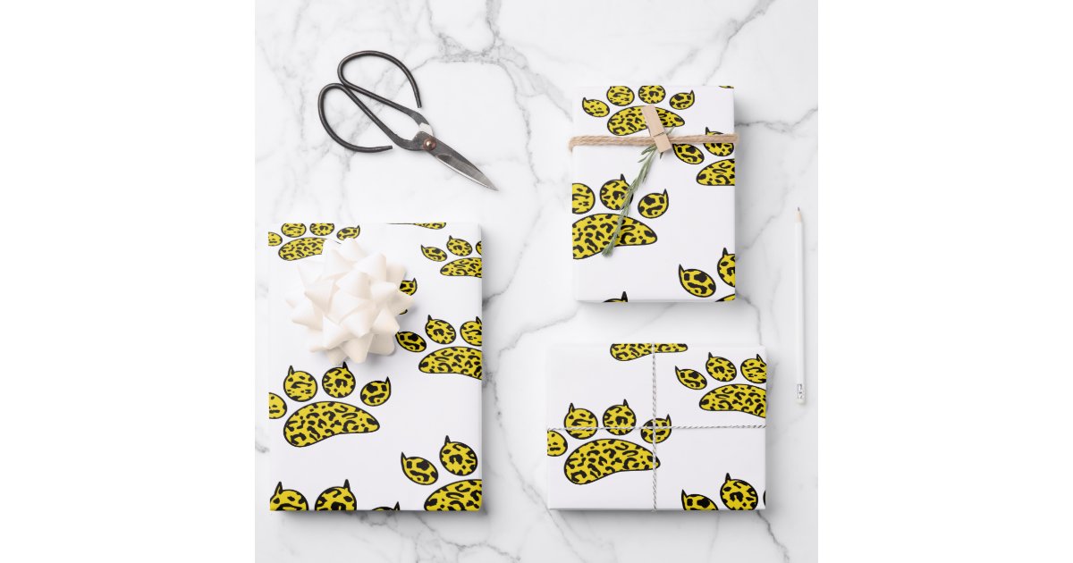 Dog Pawprint Trail Wrapping Paper Sheets | Zazzle